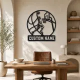 Personalized Slam Dunk Basketball Metal Wall Art - lifestyle view 4