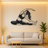 Seated Side Stretch Metal Wall Art | Movement Silhouette Decor