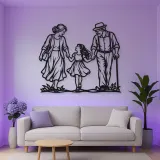 Grandparents Grandchild Metal Wall Art | Family Silhouette Decor