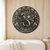 Yin-Yang Waves Metal Wall Art | Spiritual Boho Metal Decor - lifestyle view 5