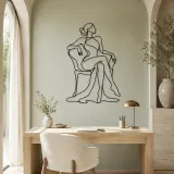 Poised Chair Muse Metal Wall Art | Fashion Figure Wall Decor - lifestyle view 4