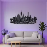 New York Skyline Flow Metal Wall Art | Travel and City Wall Decor
