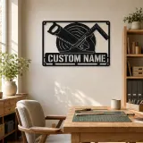 Personalized Carpenter Tools Metal Wall Art with Saw Blade - lifestyle view 4