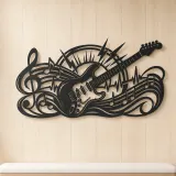 Electric Guitar Pulse Metal Wall Art | Music Room Wall Decor - lifestyle view 5