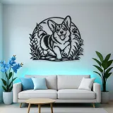 Corgi Happy Curve Metal Wall Art | Pet Lover Silhouette Decor