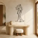 Flowing Hair Elegance Metal Wall Art | Fashion Figure Wall Decor - lifestyle view 3