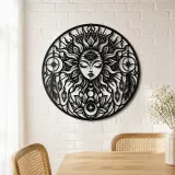 Third Eye Sun Metal Wall Art | Spiritual Boho Metal Decor - lifestyle view 4