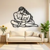 Quiet Night Cuddle Metal Wall Art | Romantic Couple Decor