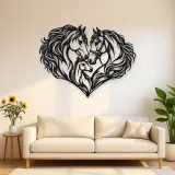 Horse Heart Profiles Metal Wall Art | Equestrian Wall Decor