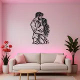 Tender Forehead Kiss Metal Wall Art | Romantic Couple Decor