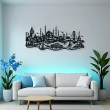 Istanbul Skyline Flow Metal Wall Art | Travel and City Wall Decor