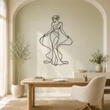 Silk Ribbon Woman Metal Wall Art | Fashion Figure Wall Decor - lifestyle view 4