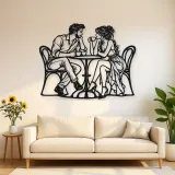 Coffee Date Couple Metal Wall Art | Romantic Couple Decor