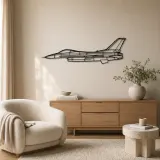 F-16C Block 50 Airplane Silhouette Metal Wall Art, Metal Aircraft Silhouette, Aviation Wall Decor, Aviator Decor - lifestyle view 5