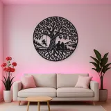 Tree with Family Metal Wall Art | Family Silhouette Decor