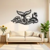 Whale Tail Ocean Metal Wall Art | Coastal and Nautical Wall Decor