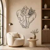 Flower Gift Lovers Metal Wall Art | Romantic Couple Decor - lifestyle view 5