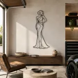 Décoration murale en métal "Pose de Tapis Rouge Classique" | Décor mural de figure de mode