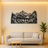 Train through Mountains Metal Wall Art | Travel and City Wall Decor