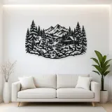 Winter Pine Forest Metal Wall Art | Nature Silhouette Decor