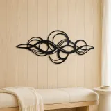 Calm Horizontal Rhythm Metal Wall Art | Modern Abstract Metal Decor - lifestyle view 5