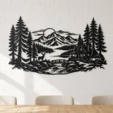 Endless Evergreen Horizon Metal Wall Art | Nature Silhouette Decor - lifestyle view 4