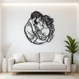 Forehead Touch Metal Wall Art | Romantic Couple Decor