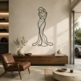 Cartel de metal Abrazo Silencioso | Decoración mural de figura femenina