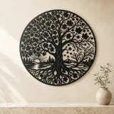 Maple Tree Seasons Metal Wall Art | Botanical Metal Wall Decor - lifestyle view 3