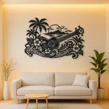 Ukulele Island Flow Metal Wall Art | Music Room Wall Decor