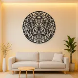 Butterfly Mandala Metal Wall Art | Spiritual Boho Metal Decor
