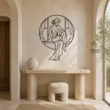 Seated Window Style Metal Wall Art | Fashion Figure Wall Decor - lifestyle view 3