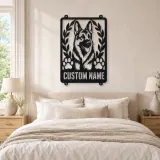 Personalized German Shepherd Metal Wall Art with Paw Prints - lifestyle view 2