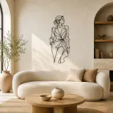 Insegna in Metallo Profilo Editoriale di Moda | Decorazione da Parete Figura di Moda