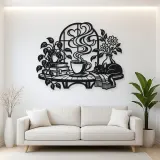 Coffee Cup Steam Flow Metal Wall Art | Cozy Home Metal Decor