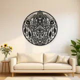 Celestial Hamsa Metal Wall Art | Spiritual Boho Metal Decor