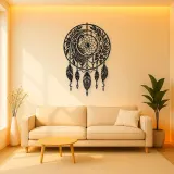 Dreamcatcher Moon Metal Wall Art | Spiritual Boho Metal Decor