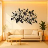Hibiscus Flow Metal Wall Art | Botanical Metal Wall Decor