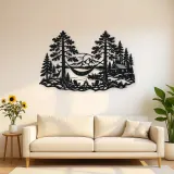 Hammock between Pines Metal Wall Art | Cozy Home Metal Decor