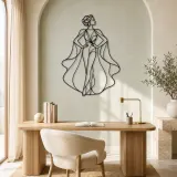 Silk Cape Model Metal Wall Art | Fashion Figure Wall Decor - lifestyle view 4