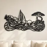 Décoration murale en métal Mediterranean Sail | Décor mural côtier et nautique