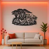 Lion Family Pride Metal Wall Art | Wildlife Silhouette Decor