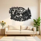 Owl Woodland Night Metal Wall Art | Wildlife Silhouette Decor
