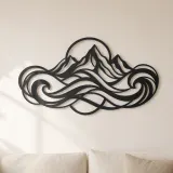 Cartel de metal Olas de Montaña Fluida | Decoración de siluetas naturales