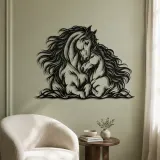 Two Horses Embrace Metal Wall Art | Equestrian Wall Decor - lifestyle view 2