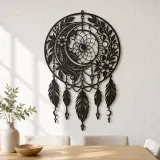 Dreamcatcher Moon Metal Wall Art | Spiritual Boho Metal Decor - lifestyle view 4