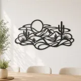 Layered Desert Curves Metal Wall Art | Nature Silhouette Decor - lifestyle view 4