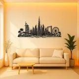 Dubai Skyline Arc Metal Wall Art | Travel and City Wall Decor