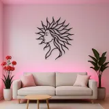 Sunray Hair Muse Metal Wall Art | Minimalist Woman Line Art