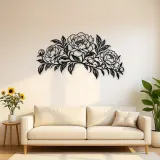 Peony Garden Arc Metal Wall Art | Botanical Metal Wall Decor